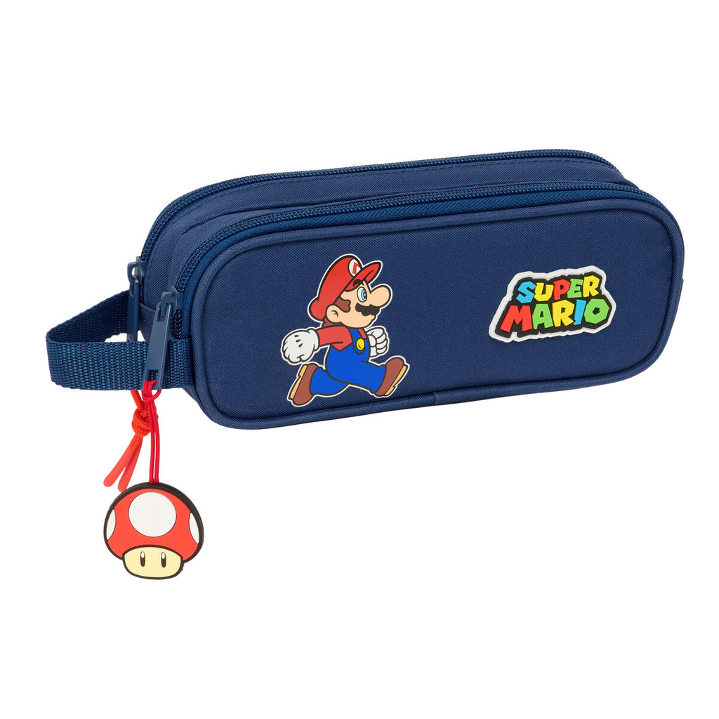 Zweifaches Mehrzweck-Etui Super Mario Trick Rot Dunkelblau 21 x 8 x 6 cm