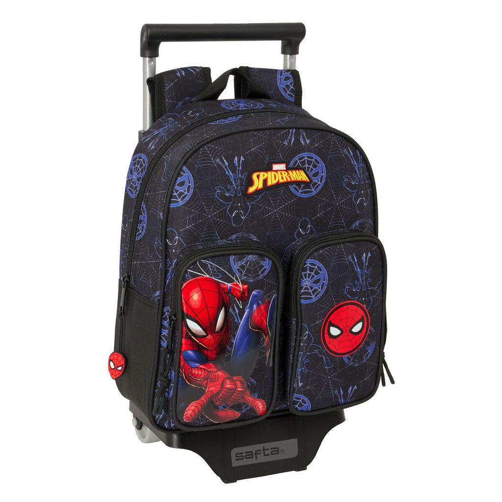 Schulrucksack mit Rädern Spider-Man Attack Schwarz 27 x 33 x 10 cm