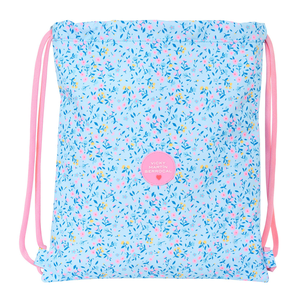 Rucksacktasche mit Bändern Vicky Martín Berrocal Paraíso Blau Rosa 35 x 40 x 1 cm