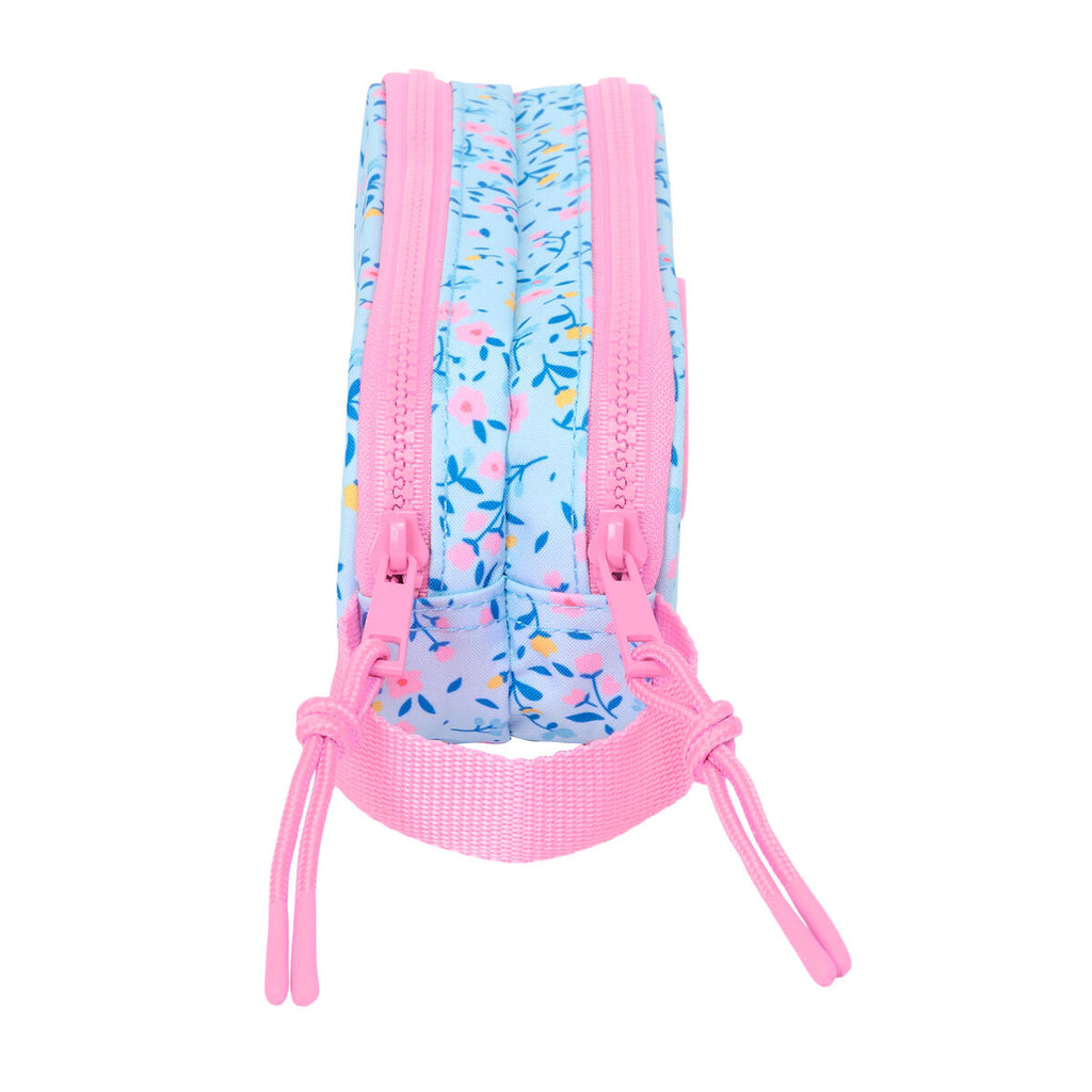 Zweifaches Mehrzweck-Etui Vicky Martín Berrocal Paraíso Rosa Hellblau 21 x 8 x 6 cm