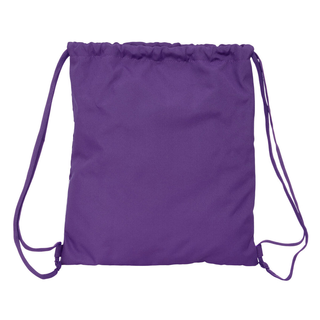 Rucksacktasche mit Bändern Real Valladolid C.F. Weiß Lila 35 x 40 x 1 cm
