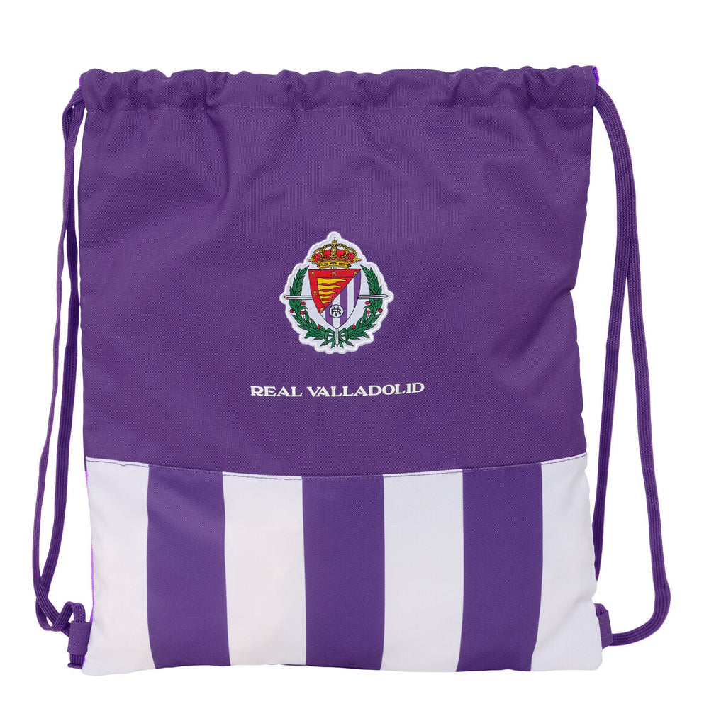 Rucksacktasche mit Bändern Real Valladolid C.F. Weiß Lila 35 x 40 x 1 cm