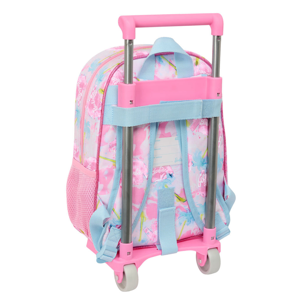 Schulrucksack mit Rädern Barbie Painterly Rosa Himmelsblau 26 x 11 x 67 cm 26 x 34 x 11 cm