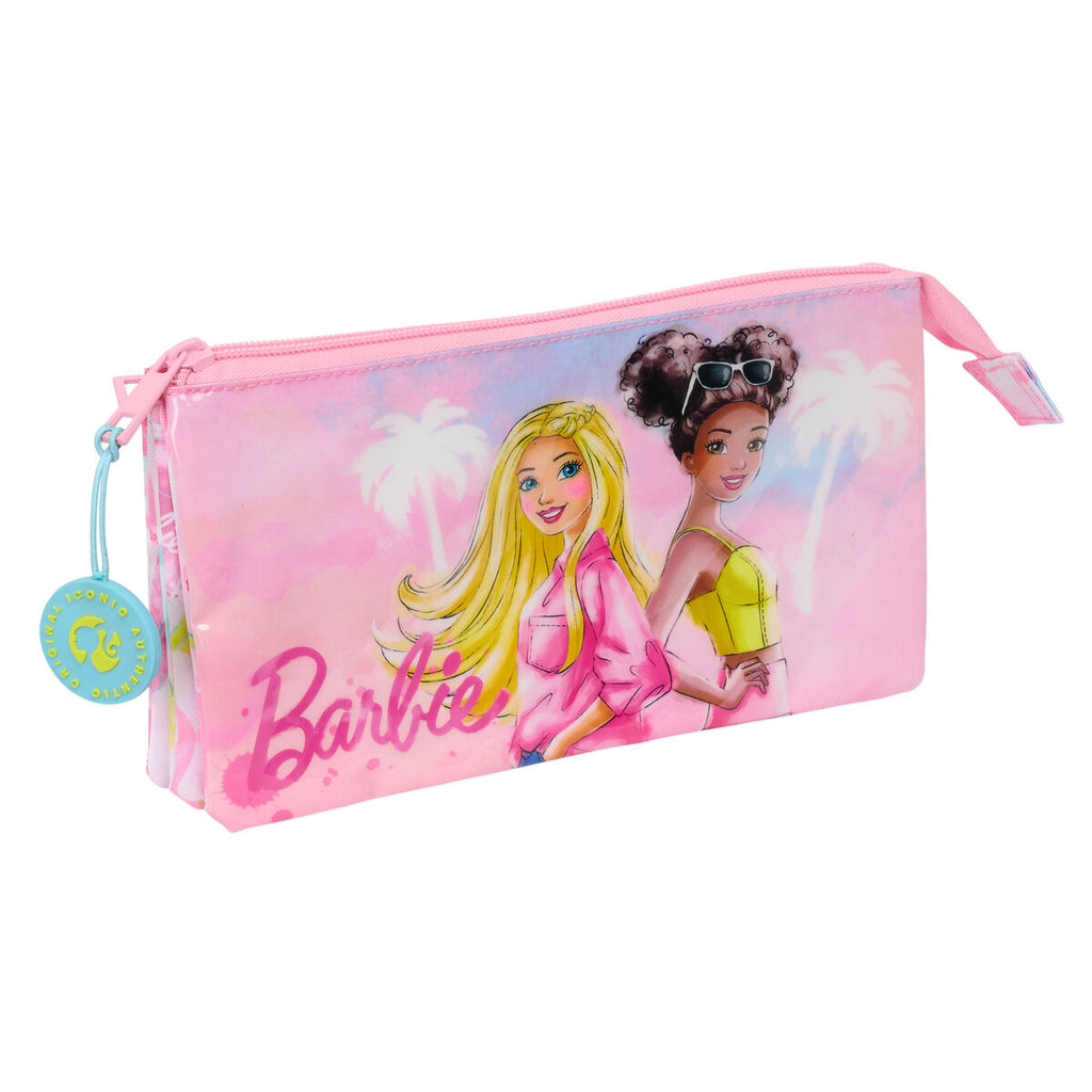 Dreifaches Mehrzweck-Etui Barbie Painterly Rosa Himmelsblau 22 x 12 x 3 cm