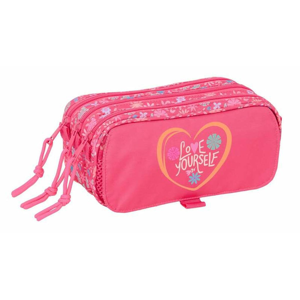 Dreifaches Mehrzweck-Etui Safta Rosa 21,5 x 10 x 8 cm