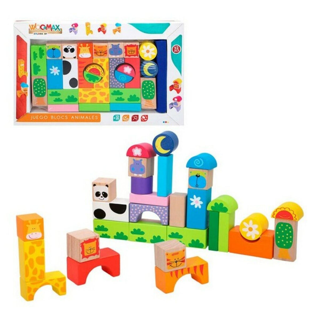 Baukasten mit Blöcken Woomax tiere (32 pcs)