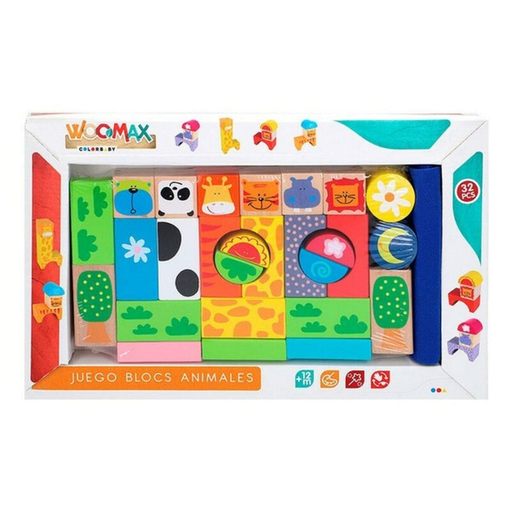 Baukasten mit Blöcken Woomax tiere (32 pcs)