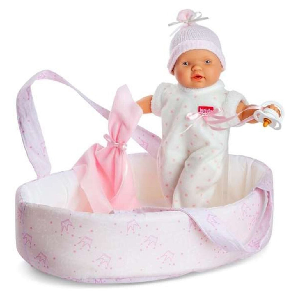 Babypuppe Berjuan 351 Korb Rosa 28 cm (28 cm)