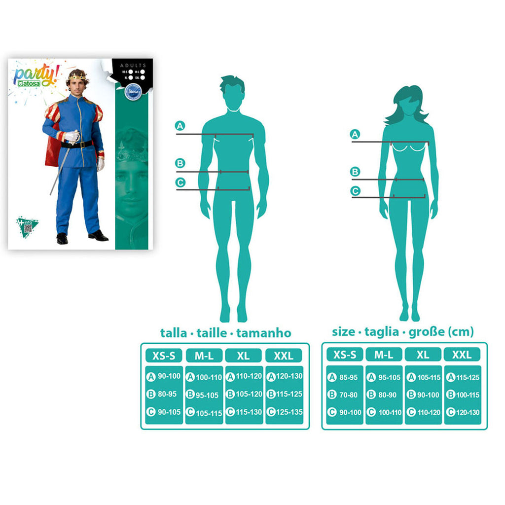 Karnevalskostüm für Erwachsene Prinz