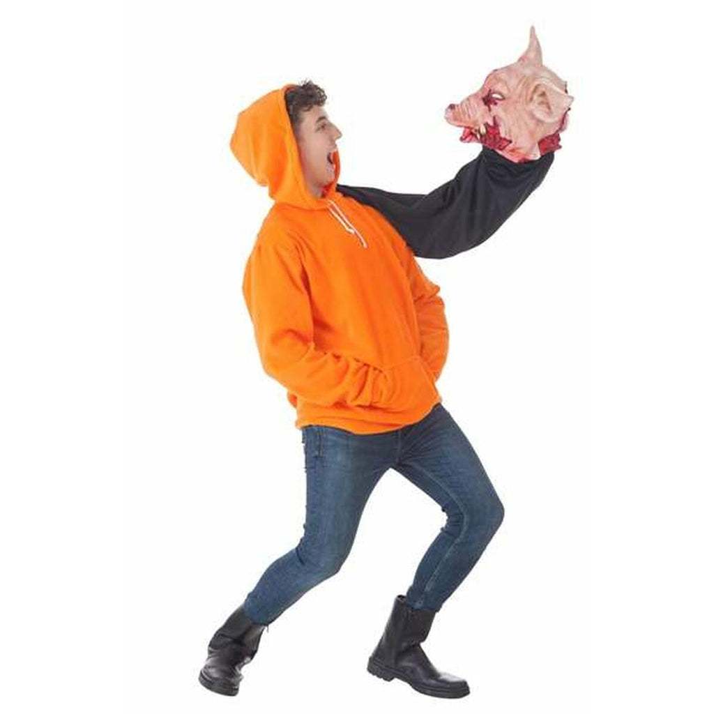 Karnevalskostüm für Erwachsene Halloween Schwein sudadera Orange (2 Stücke)