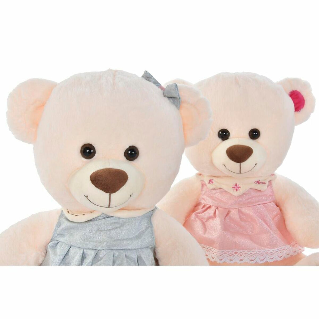 Plüschbär DKD Home Decor Beige Rosa grün Für Kinder 20 x 20 x 50 cm Bär (2 Stück)