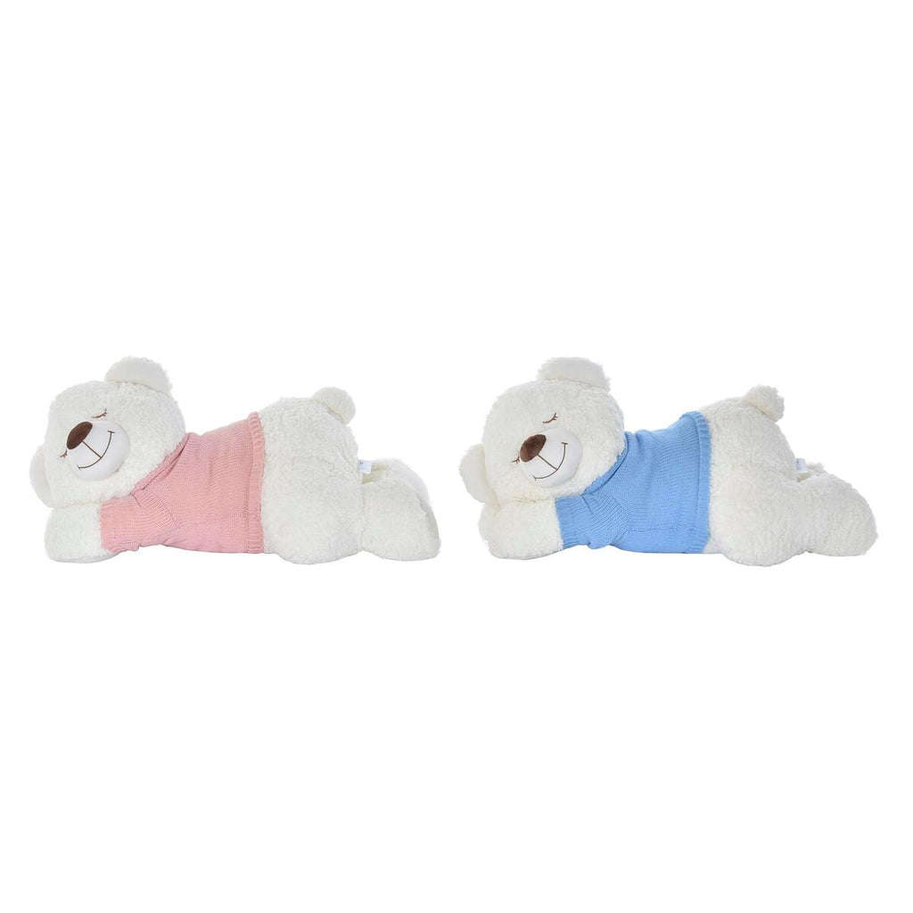 Plüschbär DKD Home Decor 70 x 30 x 30 cm Blau Rosa Weiß Für Kinder (2 Stück)