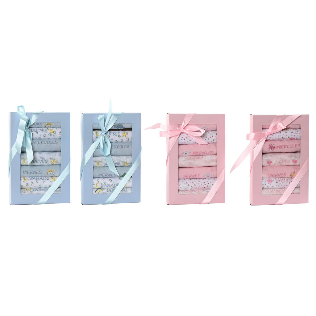 Lätzchen-Set Home ESPRIT Blau Rosa Baumwolle 19 x 29 x 3 cm (4 Stück)