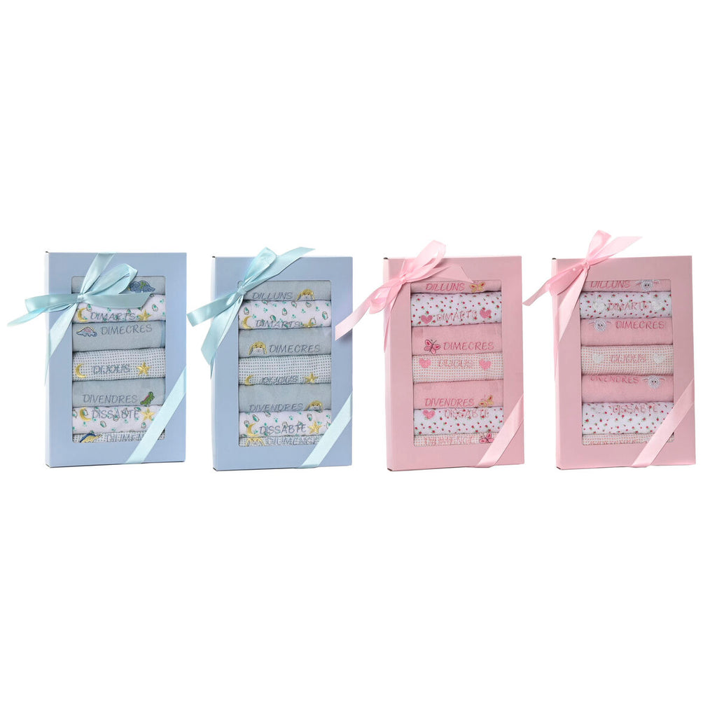 Lätzchen-Set Home ESPRIT Rosa Himmelsblau Baumwolle 19 x 29 x 3 cm (4 Stück)