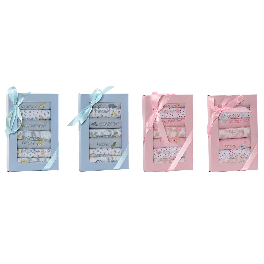 Lätzchen-Set Home ESPRIT Blau Rosa Baumwolle 19 x 29 x 3 cm (4 Stück)