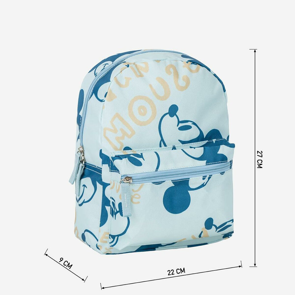 Schulrucksack Mickey Mouse Blau 22 x 27 x 9 cm