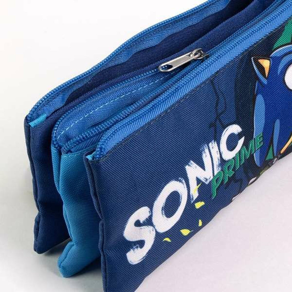 Dreifaches Mehrzweck-Etui Sonic Prime Hellblau Light Blue 2,2 x 1,1 x 22,5 cm