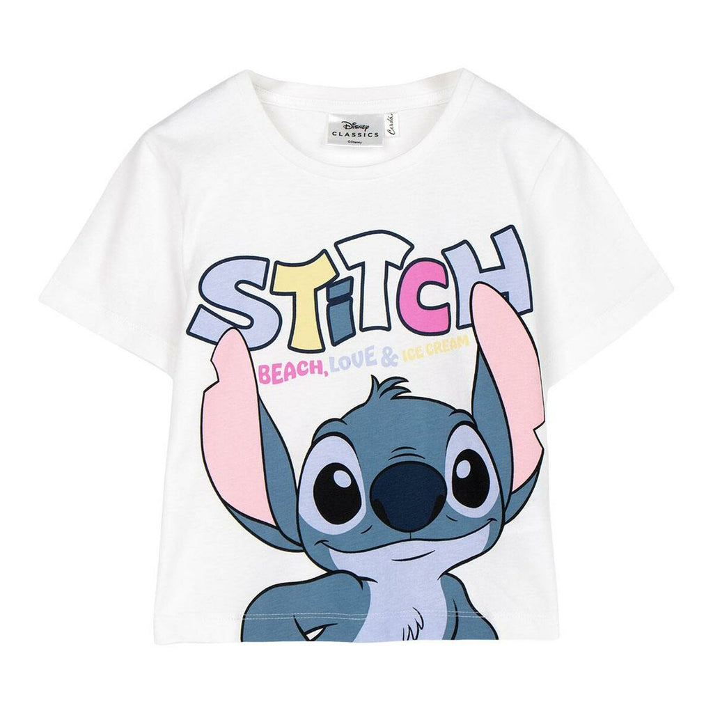 Kurzarm-T-Shirt für Kinder Stitch Weiß