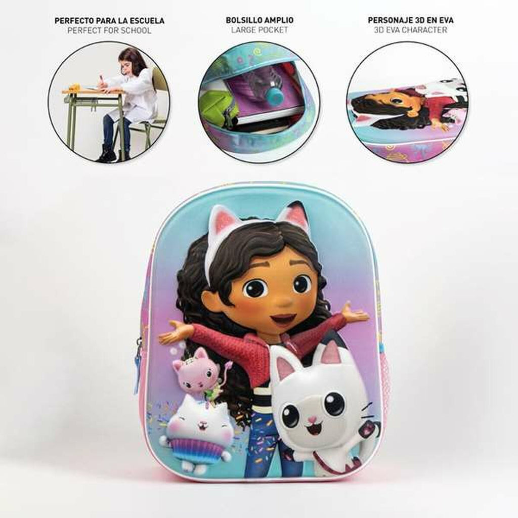 Schulrucksack 3D Gabby's Dollhouse Rosa 25,0 x 31,0 x 10,0 cm