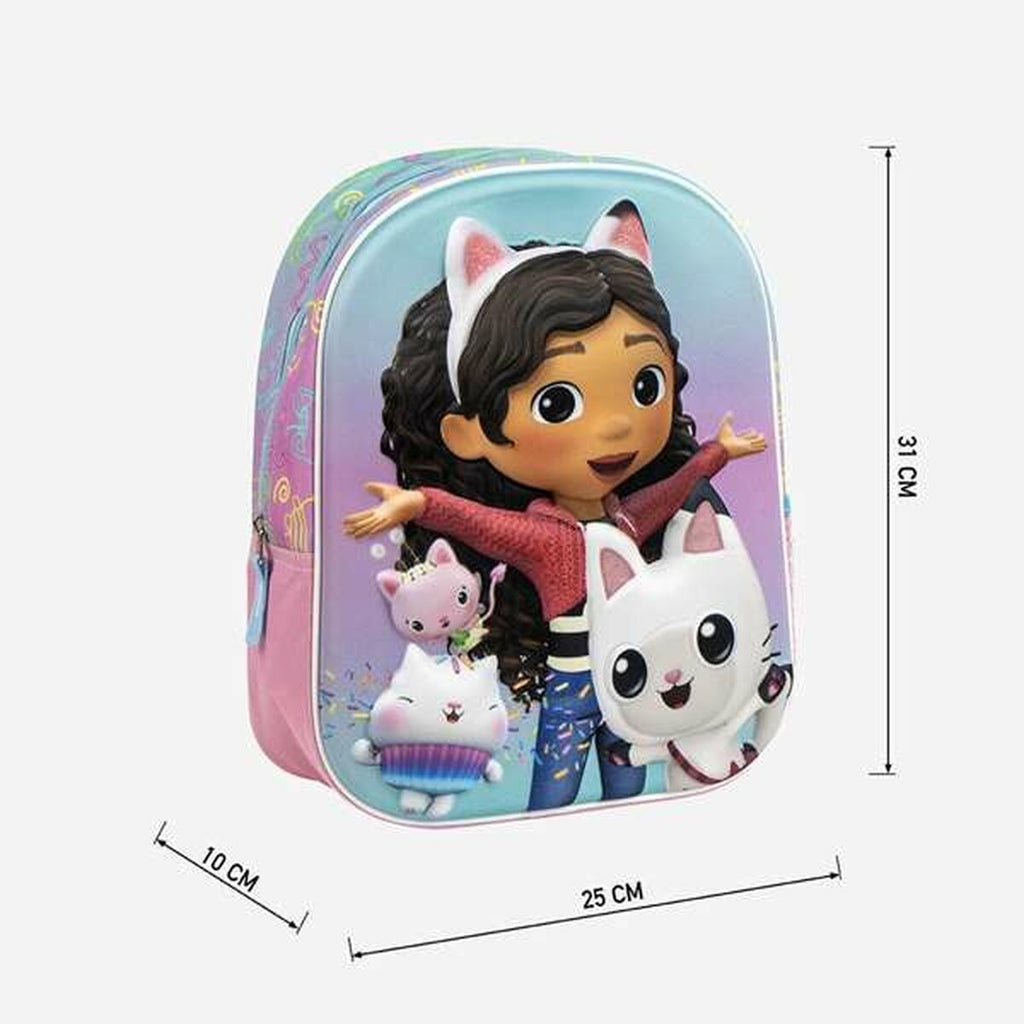 Schulrucksack 3D Gabby's Dollhouse Rosa 25,0 x 31,0 x 10,0 cm