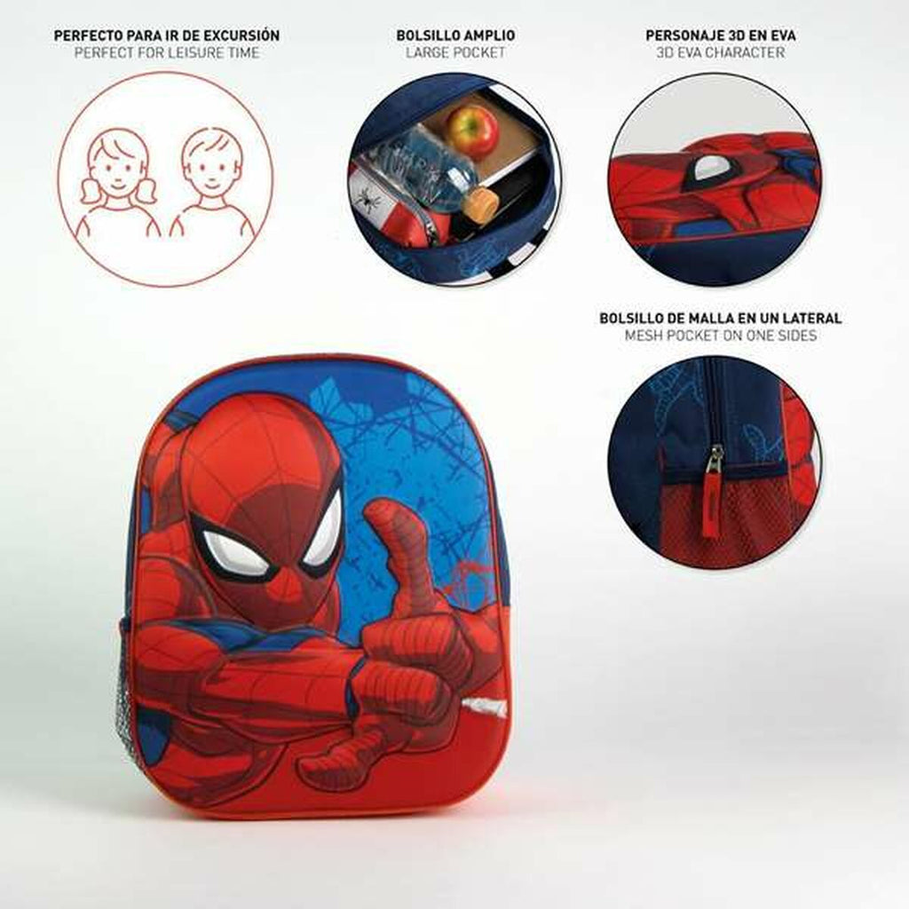 Schulrucksack 3D Spider-Man Blau 25,0 x 31,0 x 10,0 cm