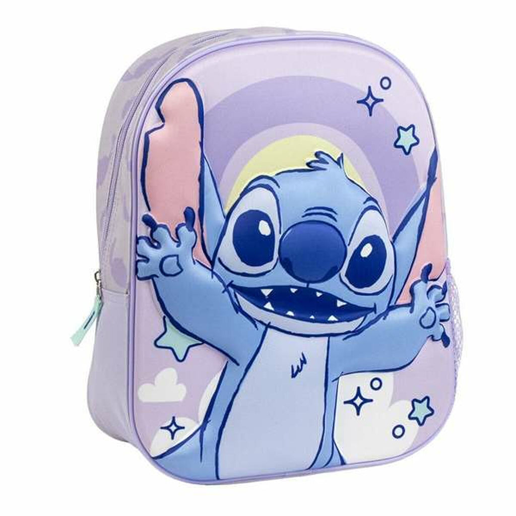 Schulrucksack 3D Stitch Lila 25,0 x 31,0 x 10,0 cm