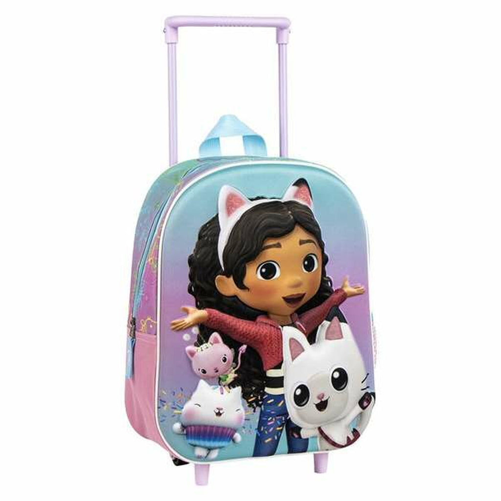 Schulrucksack 3D mit Rädern Gabby's Dollhouse Rosa 25,0 x 31,0 x 10,0 cm