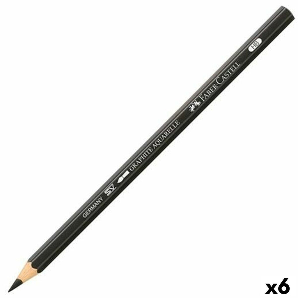 Bleistift Faber-Castell Graphite Aquarelle Aquarell Schwarz Sechseckig HB (6 Stück)