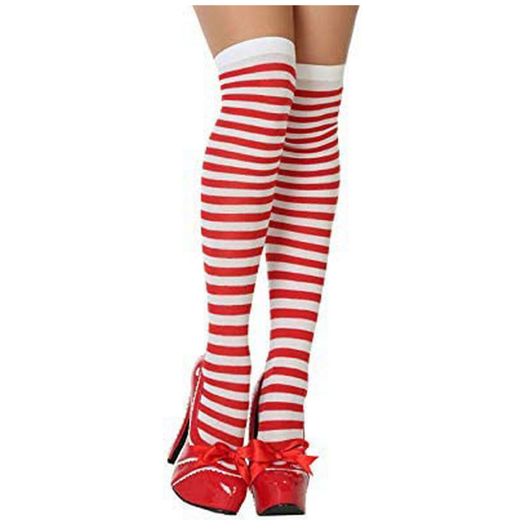 Damenstrumpfhose mit Karnevalsmuster Striped Einheitsgröße Rot