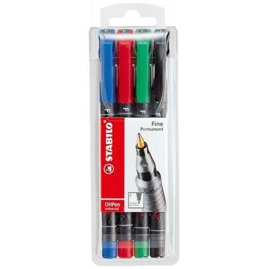 Dauermarker Stabilo OHPen universal permanent, 4 Pack Bunt (4 Stück)