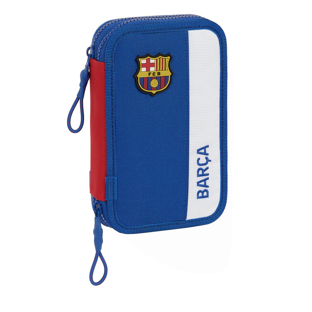 Doppel-Federtasche F.C. Barcelona Blau Granatrot 12.5 x 19.5 x 4 cm (28 Stücke)