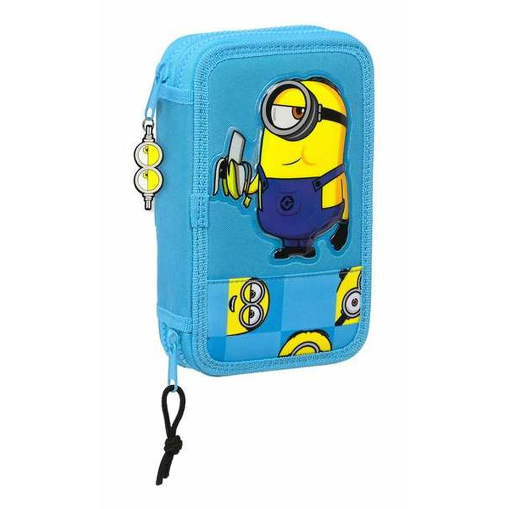 Doppel-Federtasche Minions Minionstatic Blau 12,5 x 19,5 x 4 cm