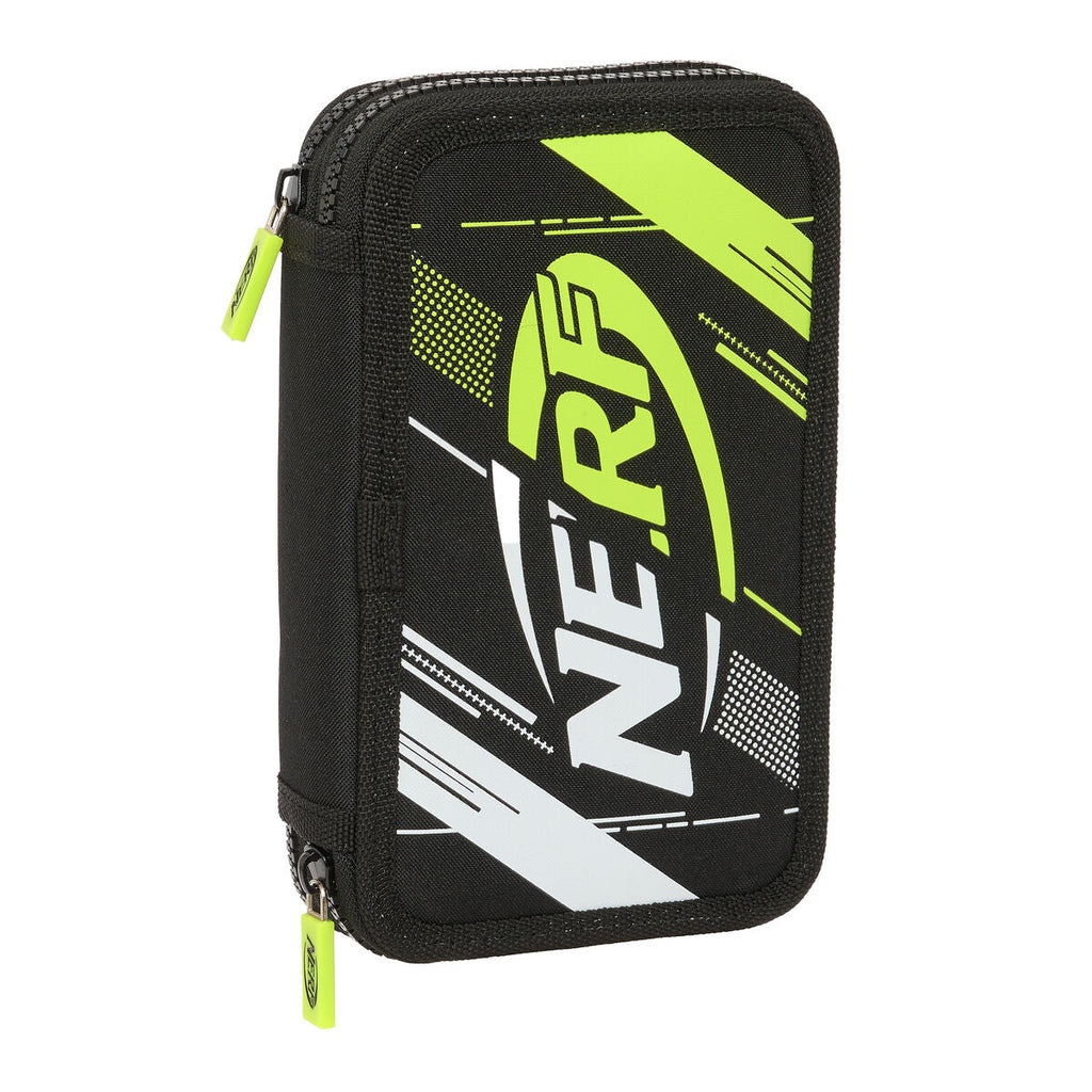 Doppel-Federtasche Nerf Get ready Schwarz 12.5 x 19.5 x 4 cm (28 Stücke)