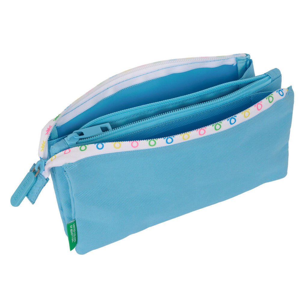 Dreifaches Mehrzweck-Etui Benetton Spring Himmelsblau 22 x 12 x 3 cm