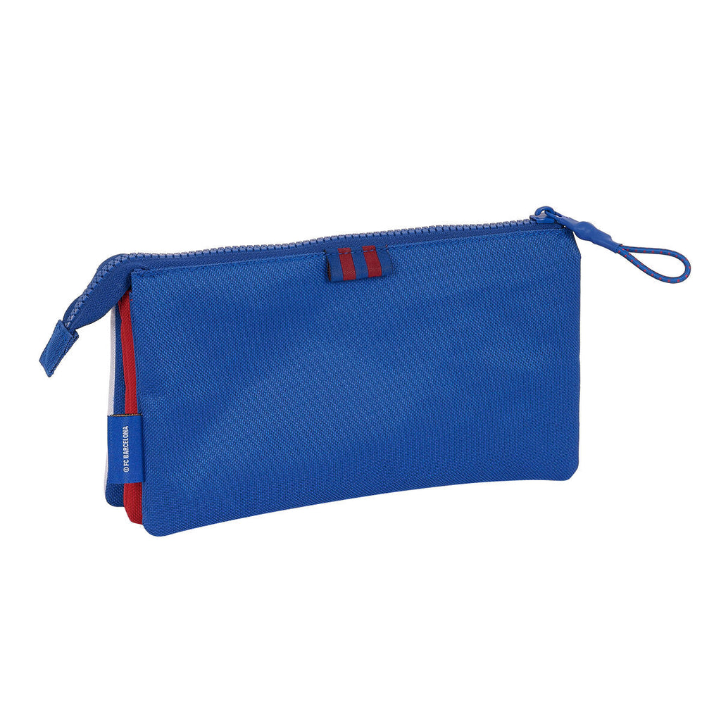 Dreifaches Mehrzweck-Etui F.C. Barcelona Blau Granatrot 22 x 12 x 3 cm