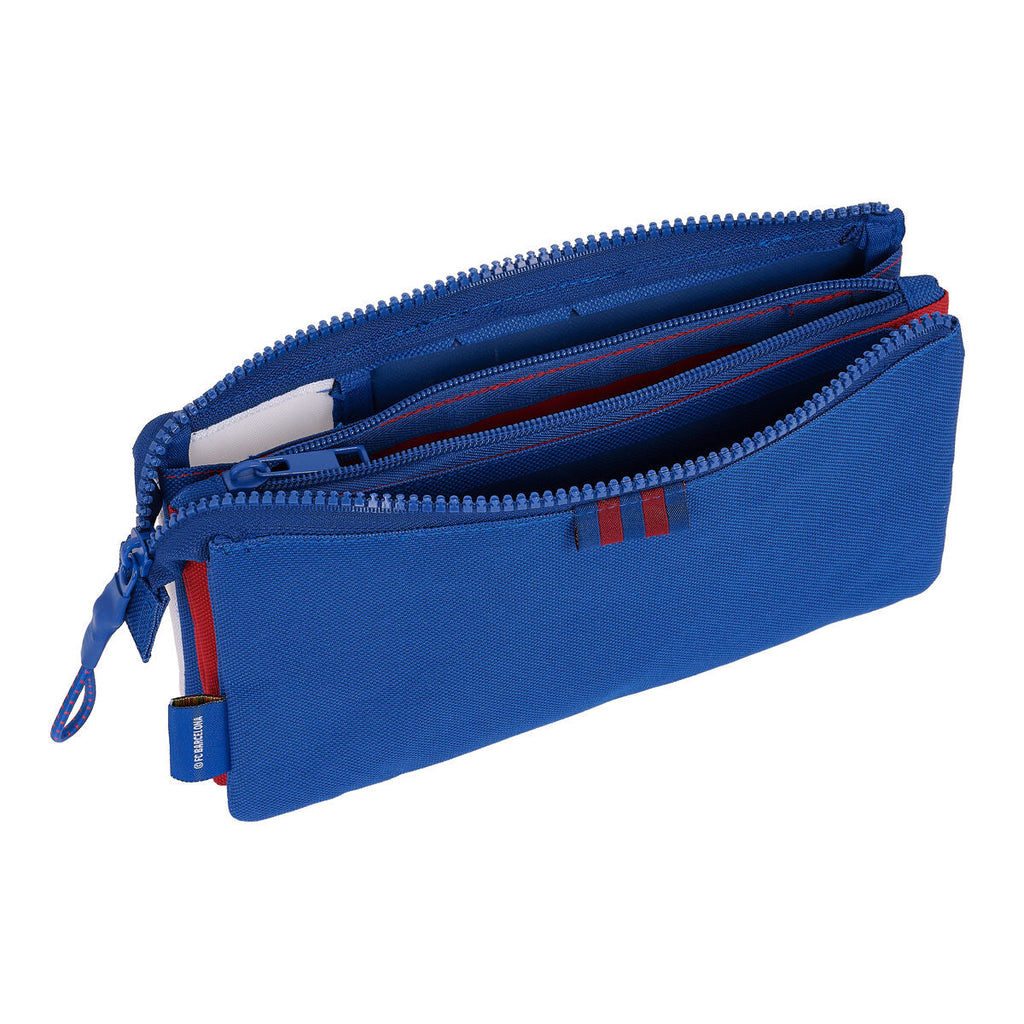 Dreifaches Mehrzweck-Etui F.C. Barcelona Blau Granatrot 22 x 12 x 3 cm