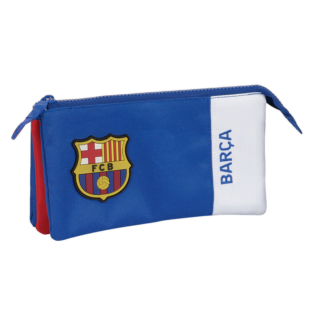 Dreifaches Mehrzweck-Etui F.C. Barcelona Blau Granatrot 22 x 12 x 3 cm