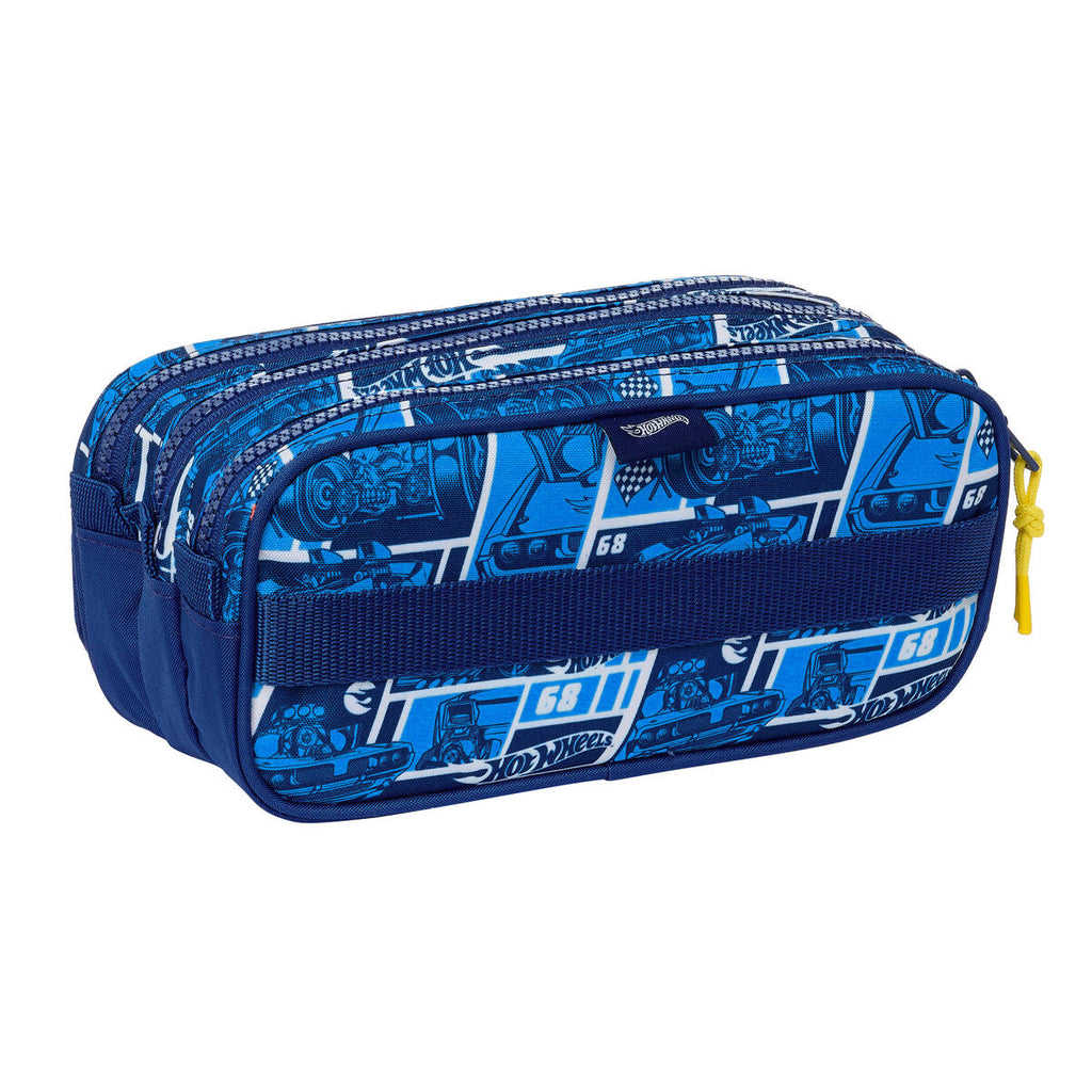 Dreifaches Mehrzweck-Etui Hot Wheels Sonny Marineblau 21,5 x 10 x 8 cm