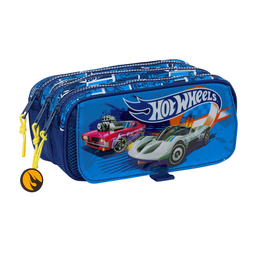 Dreifaches Mehrzweck-Etui Hot Wheels Sonny Marineblau 21,5 x 10 x 8 cm