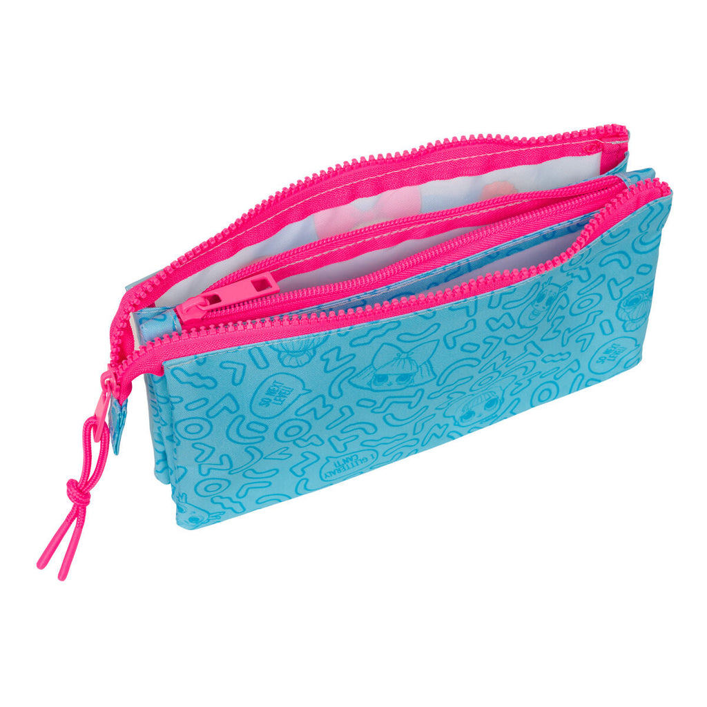 Dreifaches Mehrzweck-Etui LOL Surprise! Divas Blau 22 x 12 x 3 cm