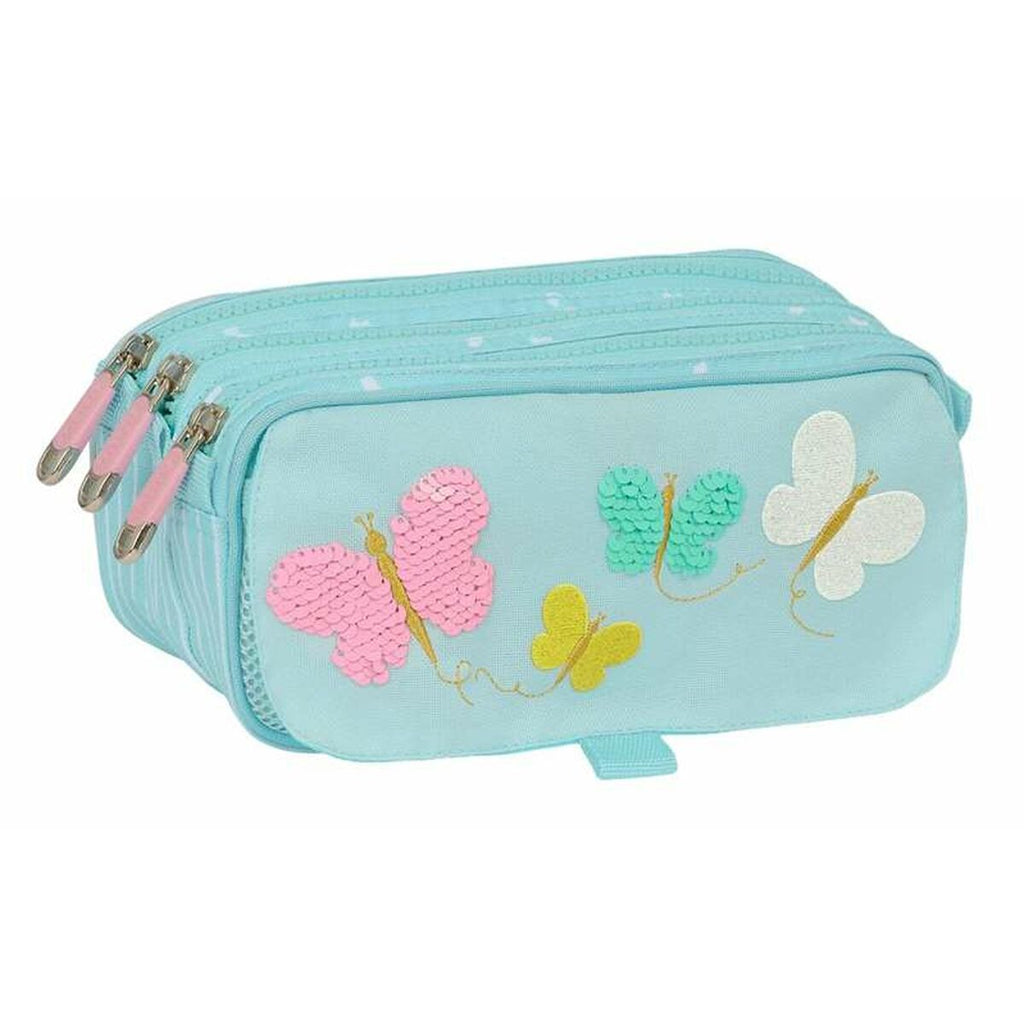 Dreifaches Mehrzweck-Etui Moos Butterflies