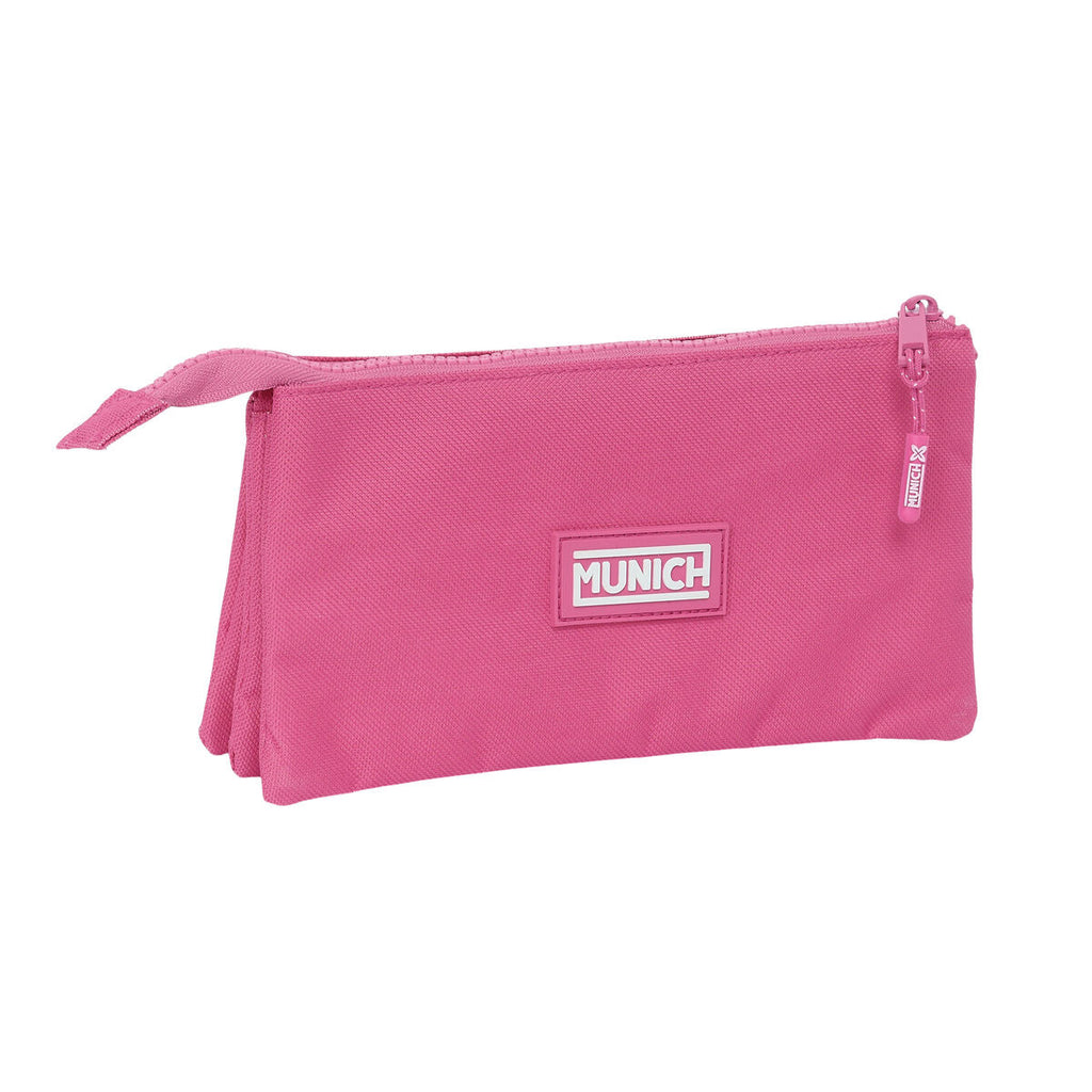 Dreifaches Mehrzweck-Etui Munich Basic Pink 22 x 12 x 3 cm