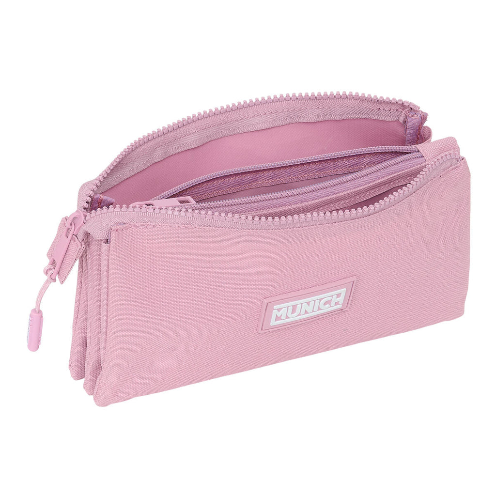 Dreifaches Mehrzweck-Etui Munich Basic Rosa 22 x 12 x 3 cm