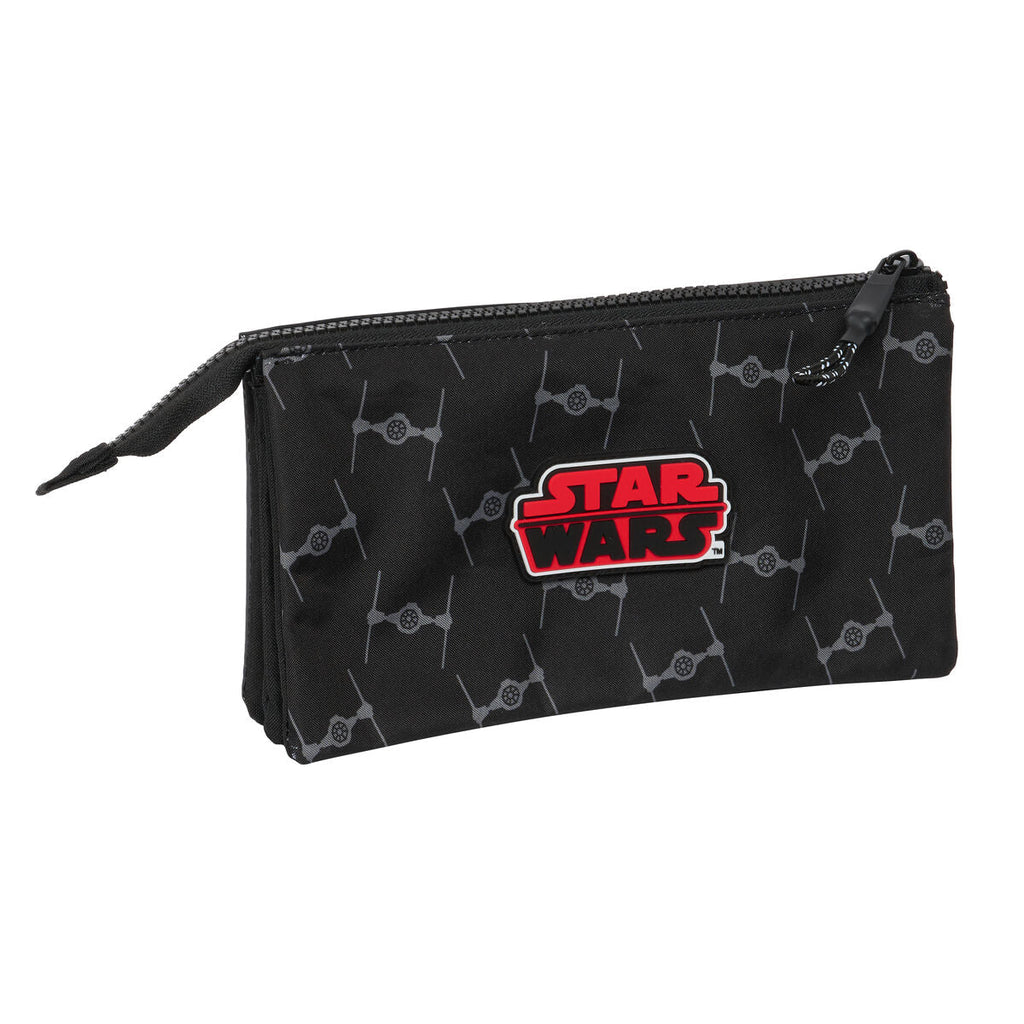 Dreifaches Mehrzweck-Etui Star Wars The fighter Schwarz 22 x 12 x 3 cm