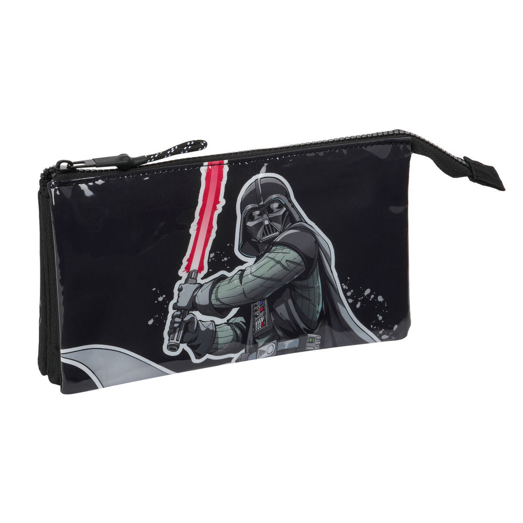 Dreifaches Mehrzweck-Etui Star Wars The fighter Schwarz 22 x 12 x 3 cm