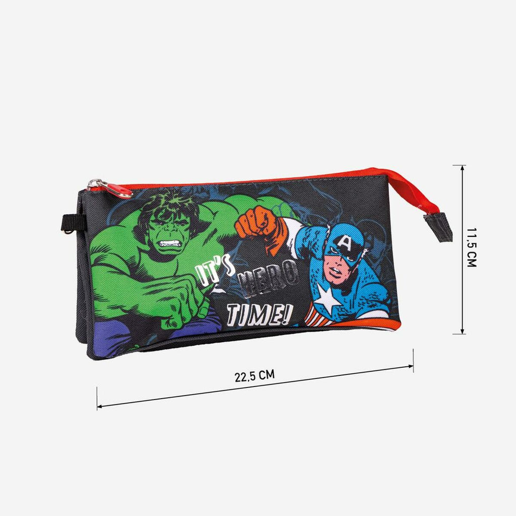 Dreifaches Mehrzweck-Etui The Avengers Bunt 22,5 x 2,5 x 11,5 cm