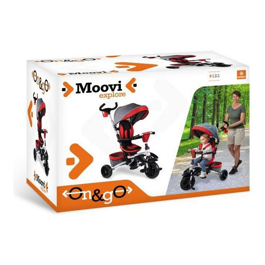 Dreirad Mondo On & Go Moovi Explore Rot Convertible Biegsam Drehung des Sitzes