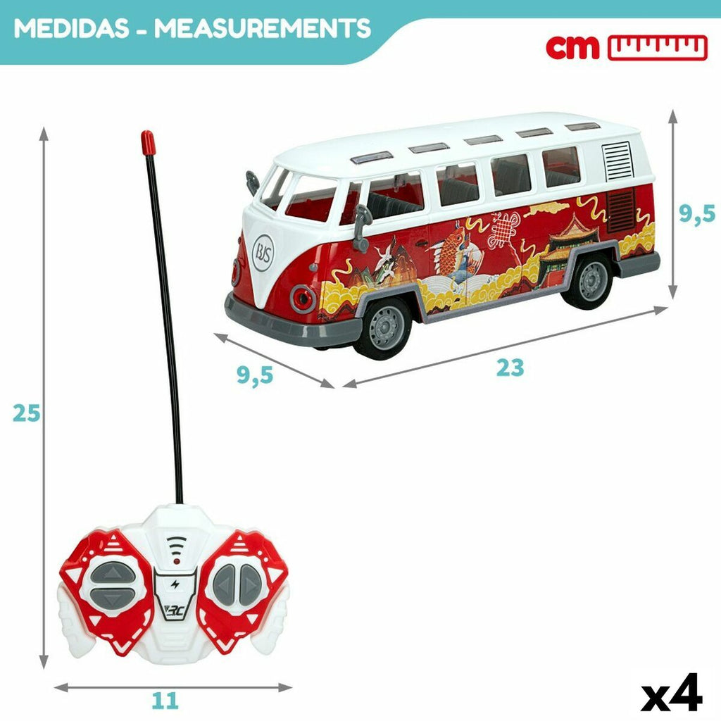 Fahrzeug mit Fernsteuerung Speed & Go 23 x 9,5 x 9,5 cm Bus 1:30 4 Stück