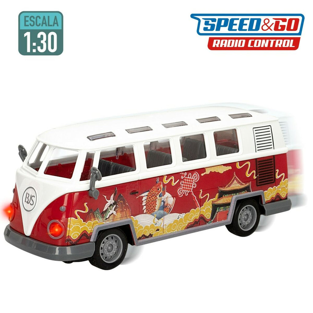 Fahrzeug mit Fernsteuerung Speed & Go 23 x 9,5 x 9,5 cm Bus 1:30 4 Stück