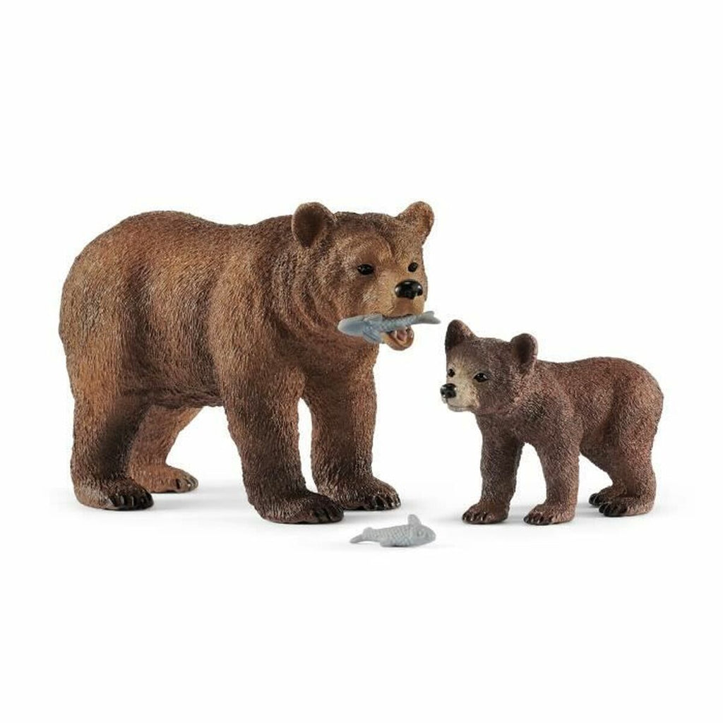 Figur Schleich 42473 Maman grizzly avec ourson Kunststoff